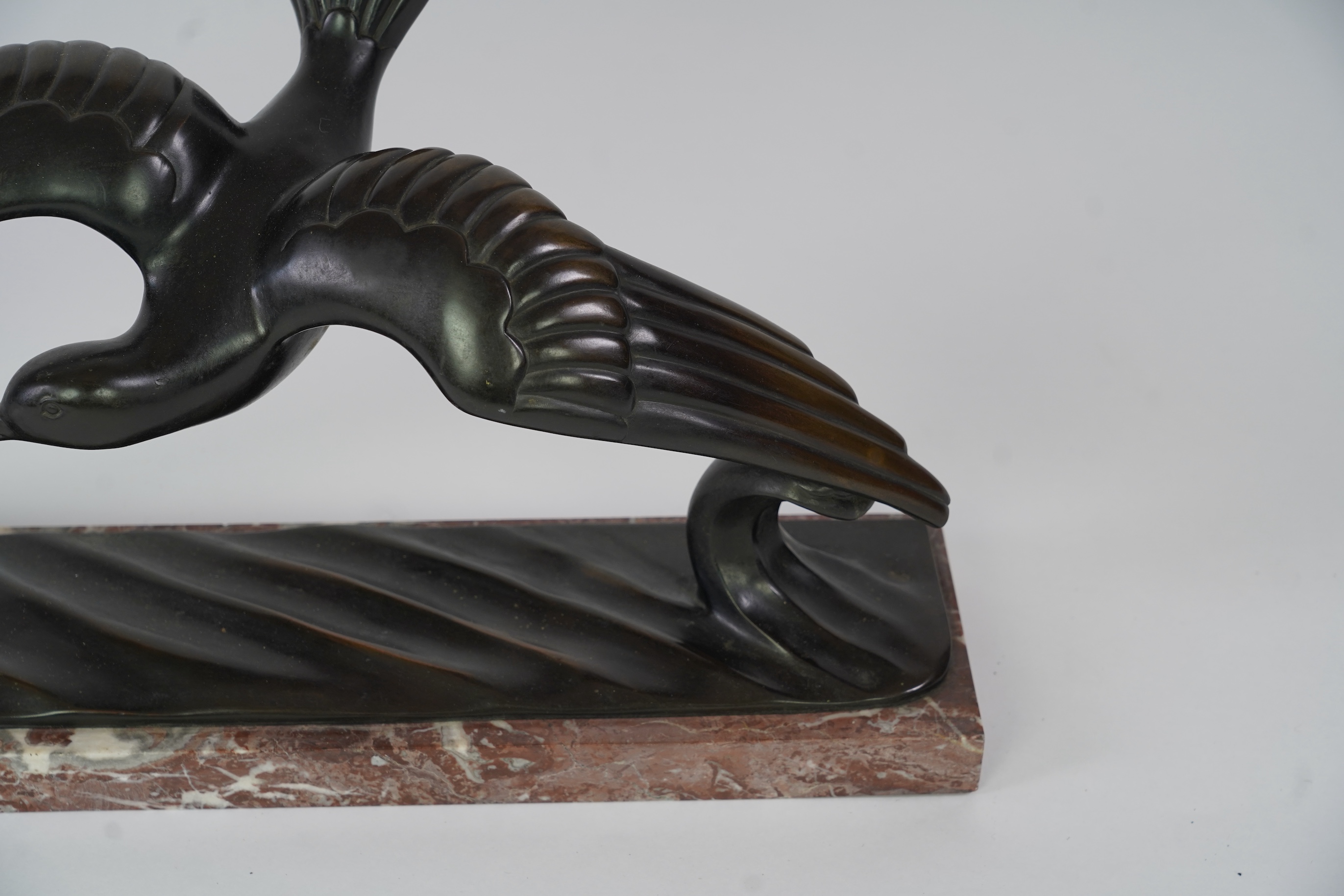 An Art Deco bronze figure of a tern, signed Andre